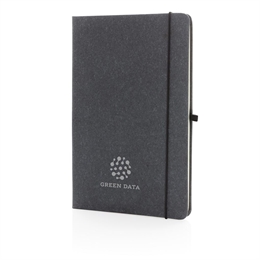 A5 hardcover notesbog i genbrugs læder, sort
